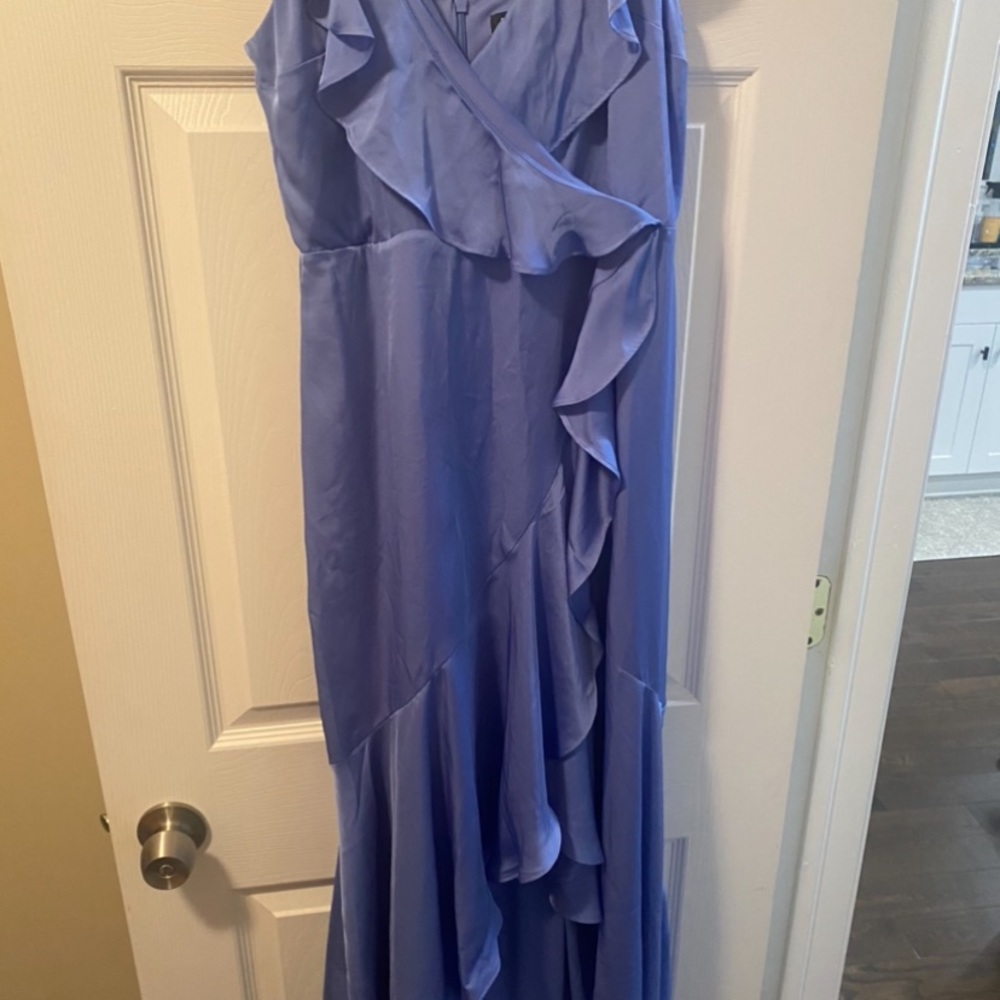 Express light blue high low dress
